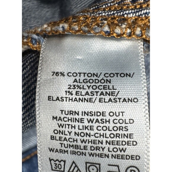 Loft Wide Leg Jeans 24/00 Blue High Rise Denim Stretch Measures 28 x 29 - Picture 7 of 9